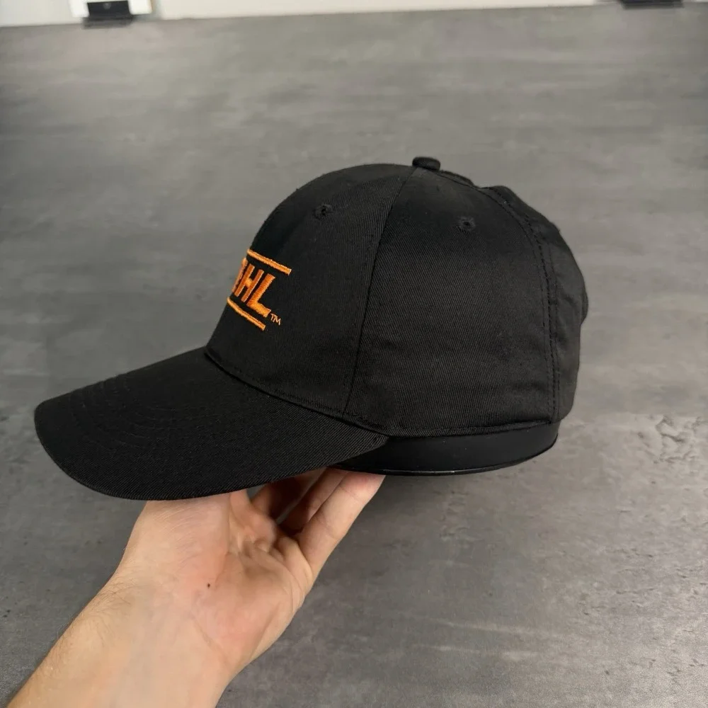 STIHL Chainsaw Snapback Hat Black Orange Trucker Cap‎ Power Tool Work Farm Chore